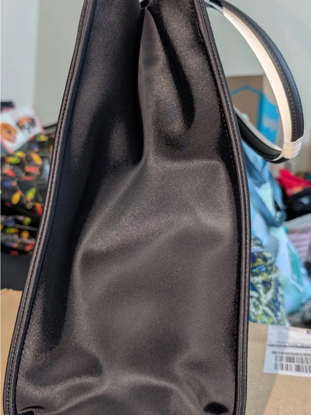 XL Tory Burch Black Embossed Logo Tote